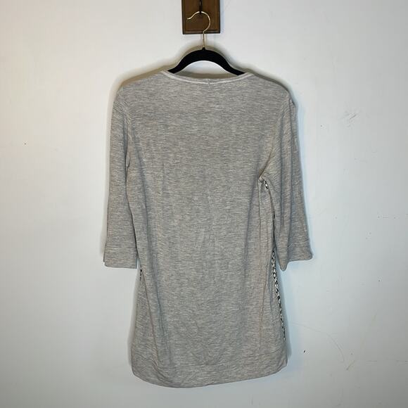 DOLAN Gray Woven / Knit 3/4 Sleeve Mini Dress / Tunic Top Size Medium - Picture 6 of 8